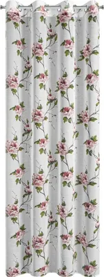 Produktbild von EUROFIRANY | Gardine - Vorhang - mit Ösen - 135x250 cm - mehrfarbig - Dekogardine - Store - Blumen