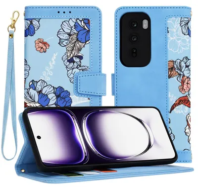 Produktbild von Techsuit FlipCraft Book Wallet Klapphülle mit Kabel für Oppo Reno12 - Vibrant Blue