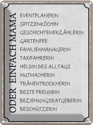 Produktbild von vianmo Blechschild 40x30 cm Mama Familienmanagerin Freundin Spruch Zitat