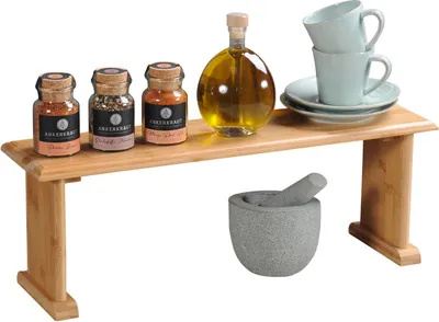 Produktbild von KESPER Küchenregal Bambus , 58803 – Maße: 58 x 15 x 20,5 cm, stabiles Regal für Küche & Haushalt, platzsparend & vielseitig einsetzbar