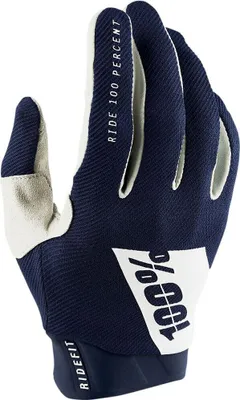 Productafbeelding van 100% Ridefit fietshandschoenen. Kleur: Blauw/Wit, maat: S