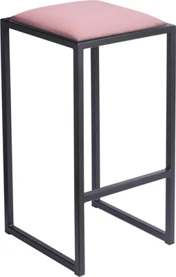Image de FERRO Tabouret de bar 64 cm Rose - Tabouret de bar moderne en métal sans dossier de style loft avec assise rembourrée