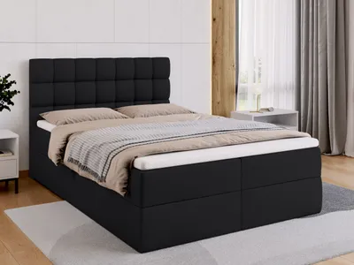 Produktbild von BroMARKT Boxspringbett DAKOTA mit 2 Bettkasten, Bonell-Matratze, Polsterbett, Bett (Schwarz, Inari 100, 140 x 200 cm)