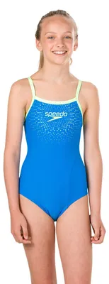 Productafbeelding van SPEEDO 11-343-C765 Gala Logo, meisjesbadpak, blauw, neongeel, maat 6 jaar
