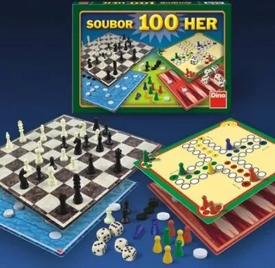 Obrázok produktu pre Súbor hier „100 spoločenských hier“ v krabici s rozmermi 33 × 23 × 3,5 cm