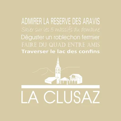 Image de Tableau sur toile la Clusaz beige 30x30 cm, Tableau mural moderne pour décoration intérieure