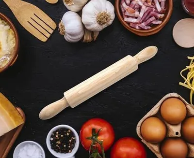 Zdjęcie produktu dla Wałek do ciasta drewniany bukowy pizzy rozwałkowywania 32 cm