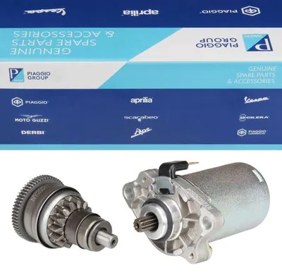 Zdjęcie produktu dla Rozrusznik + koło swobodne rozrusznika (14/63Z) do Piaggio 2-suwowego / Free Liberty NRG Sfera TPH Zip / Aprilia SR / Vespa ET2 – oryginalny