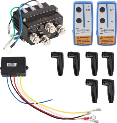 Immagine prodotto di contattore magnetico per verricello elettrico 12 V 400 A con 6 cappucci di protezione per veicoli ATV UTV 4X4
