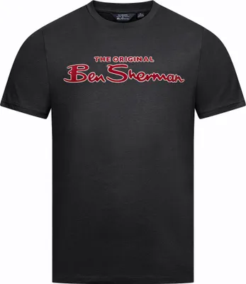 Produktbild von M|BEN SHERMAN Flocked Logo Herren T-Shirt 0076268-BLACK