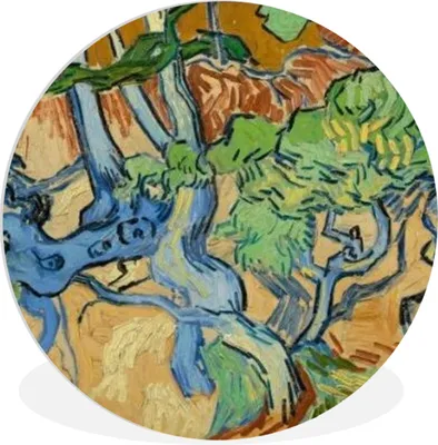 Produktbild von MuchoWow® Rundes Wandbild - Runde Bilder Baumwurzeln - Vincent van Gogh Ø 90 cm Kreis Wanddekoration Kunststoff - Wandkreis - Wandschmuck - Wand-Kreis - Wohnzimmer - Bild - Runde - Wanddeko - Dibond - Kunstdrucke