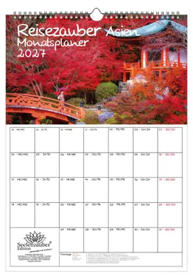 Produktbild von Reisezauber Asien Planer DIN A3 Kalender für 2027 Urlaub Reise Stadt und Land - Seelenzauber