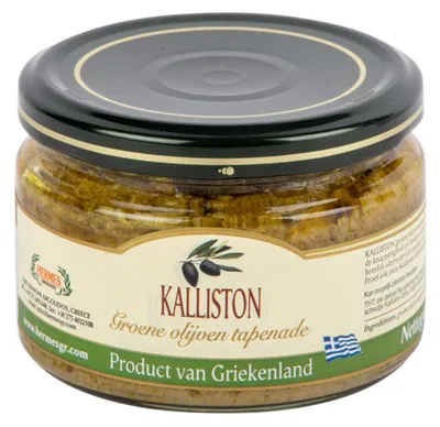 Obrázok produktu pre Kalliston Tapenade Green Olive 270 g – Jemná olivová pasta, všestranná a aromatická