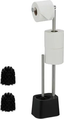Immagine prodotto di Porta carta igienica in acciaio inox con scopino