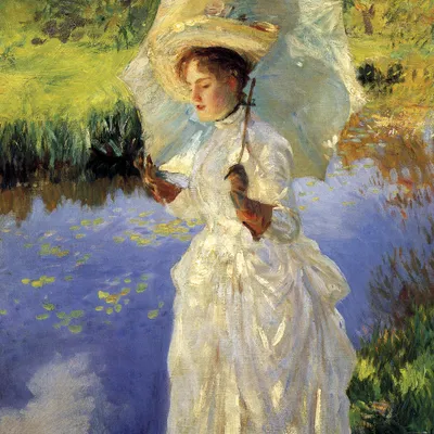Produktbild von John Singer Sargent Kunstdruck Bild - Ein Morgenspaziergang, 1888 (100 x 100 cm)