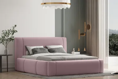 Produktbild von Polsterbett  OLAF -OM 160 x 200 cm mit Bettkasten und Lattenrost. Farbe: Rosa