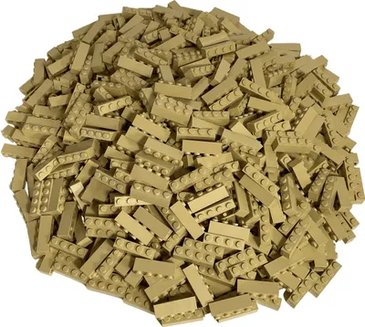 A pile of tan LEGO bricks.