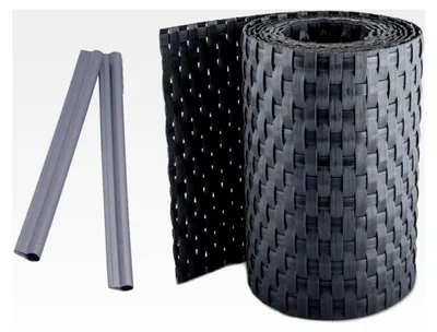 Produktbild von Sichtschutzstreifen Rattan für Doppelstabmatten mit Clips 19 x 255 cm Zaunblende inkl. Befestigungsclips