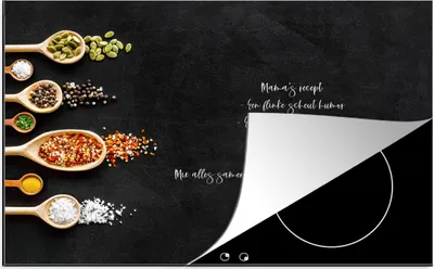 Produktbild von KitchenYeah© Herdabdeckplatte Zitate - Sprichwörter - Muttis Rezept - Küche , 78x52cm, Küche Deko, Glaskeramikkochfeld Herdabdeckung, Abdeckplatte fùr Kochfeld