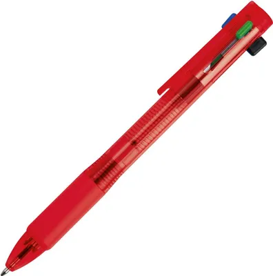 Produktbild von 4in1 Kugelschreiber mit 4 Schreibfarben / Kugelschreiberfarbe: rot