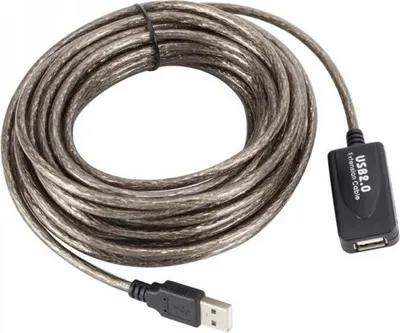 Produktbild von SYSTEM-S USB 2.0 Kabel 15 m Typ A Stecker zu Buchse Kabel in Grau