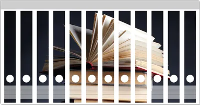 Produktbild von Wallario Ordnerrücken Sticker, selbstklebend für schmale Ordner, 12 Stück, Motiv Bücherstapel