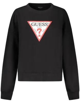 Produktbild von Oversize Damen Sweatshirt Schwarz aus Baumwolle mit Logo-Print