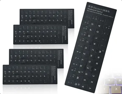 Imagen del producto de 4 pegatinas para teclado alemán, autoadhesivas, mate, para PC y portátil