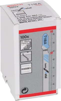 Produktbild von Stichsägeblatt T 118 A Basic for Metal, 100er-Pack