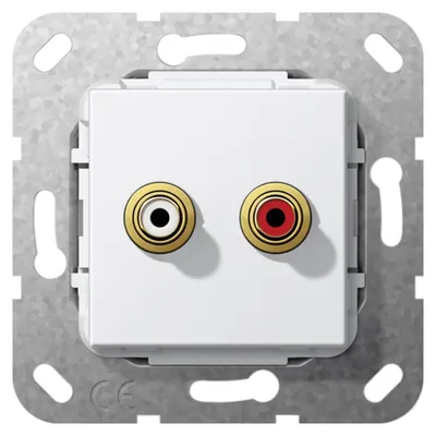 Produktbild von GIRA 563203 Cinch Audio Lötanschluss Einsatz Reinweiß
