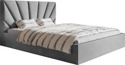 Obrázok produktu pre Čalúnená posteľ 180x200 Aris - úložný priestor, zamatová látka - dvojposteľ 180 x 200 sivá