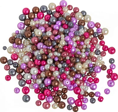 Produktbild von Zauberperle Glaswachsperlen Mix Lila Bunt 150 g Perlen Basteln Schmuck Deko