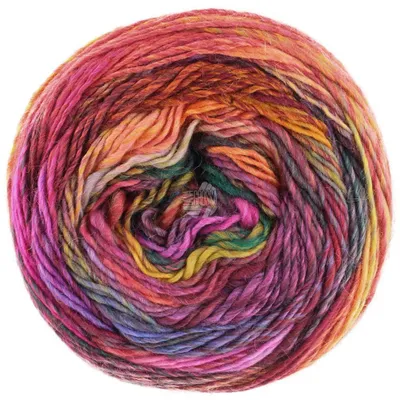 Produktbild von Lana Grossa - Colorissimo 0218 pink fuchsia dottergelb graugelb orange rotbraun graugrün schwarzrot