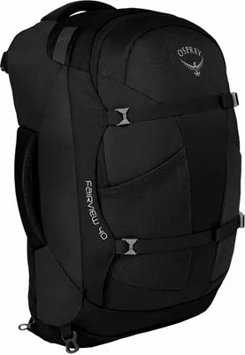 A black Osprey Fairview II 40 outdoor backpack is shown against a white background.