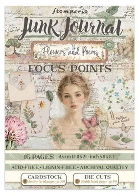Junk Journal Sticker, Die-Cuts & Hintergründe A5