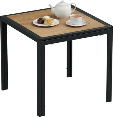 Immagine prodotto di Tavolo da giardino - Tavolo per balcone - Tavolo per terrazza, 75x75x72 cm - Quadrato - Struttura in metallo di ferro - Piano del tavolo antiscivolo in DPC - Design moderno - Nero