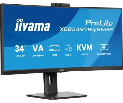 Image de IIYAMA 86,4cm (34") XCB3497WQSNPH-B1 21:9 HDMI+DP+USB-C Webc