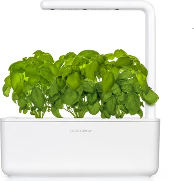 Produktbild von Click and Grow Smart Garden 3 inteligentné kvetináče + 3 kapsuly so semienkami bazalky, biela