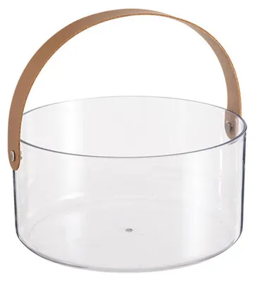 Obstschale transparent Kunststoff mit Henkel, 21 x 10,5 cm, 1 Stück