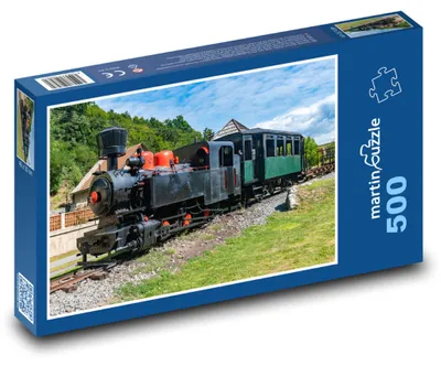 Zdjęcie produktu dla Puzzle 500 Historyczna lokomotywa parowa na trasie - martinpuzzle
