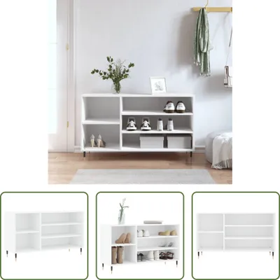 Produktbild von The Living Store Schuhregal Weiß 102x36x60 cm Holzwerkstoff