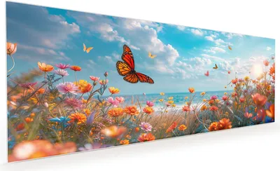 Produktbild von Küchenrückwand Spritzschutz Glas mit Motiv Sommerblumenwiese 40 x 40 cm