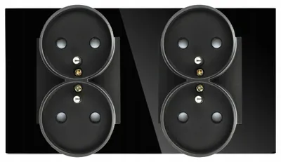 Produktbild von DC Smart Home Glas Doppelsteckdose Schwarz 2-fach Unterputz