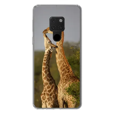 Produktbild von MuchoWow® Handyhülle Schutzhülle Hülle für Huawei P40 Lite Giraffe - Baum - Kalb - Porträt Silikon Softcase Handy Hülle - Handy