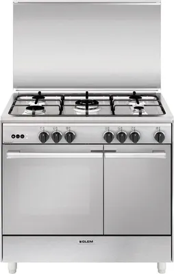 Image de Glem Gas UR965VI Cuisinière Cuisinière indépendante Electrique/Gaz Plaque de cuisson gaz Acier inoxydable