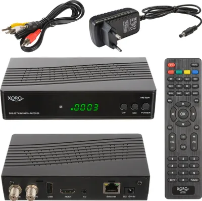 Productafbeelding van Xoro SAT100593 HRS 9194 Twin HD DVB-S2 Receiver schwarz PVR Ready
