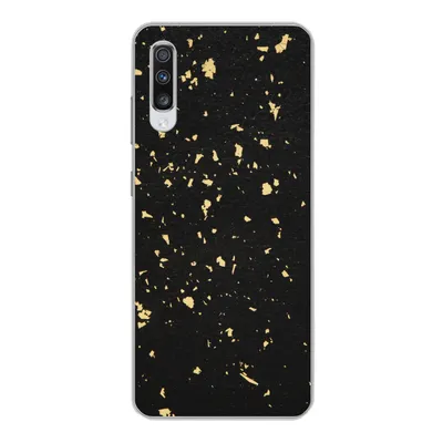 Produktbild von MuchoWow® Handyhülle Schutzhülle Hülle für Samsung Galaxy A70 Goldene Flocken auf schwarzem Hintergrund Silikon Softcase Handy Hülle - Schutzhaube