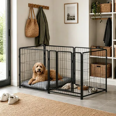 Immagine prodotto di Recinzione per cani DF01, composta da 5 pannelli e 1 cancello