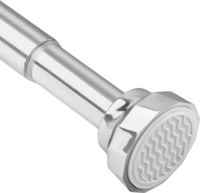 Produktbild von Ausziehbare Duschvorhangstange - ohne Bohren - Silber - 73-195 cm