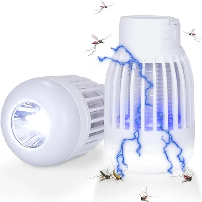 Immagine prodotto di Lampada anti-zanzare 3-in-1 - Lampada notturna per l'eliminazione degli insetti - Controllo dei parassiti - Tecnologia a lampada UV - 8 x 8 x 13 cm - Bianco